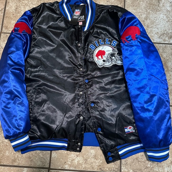 NFL Buffalo Bills Black and Blue Bomber Jacket - Picture 1 of 2